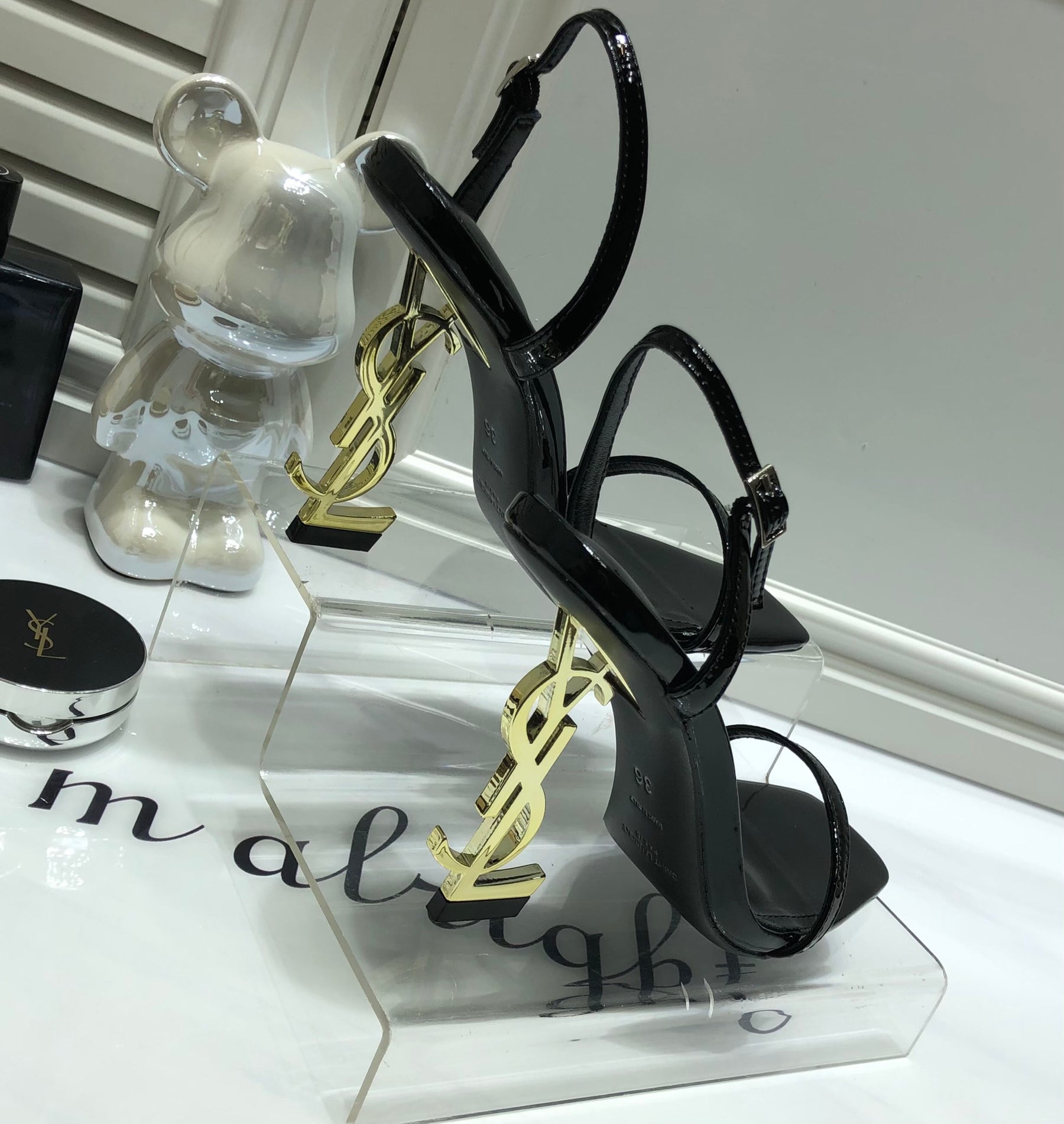 SANDÁLIA YSL DOURADO - 11 Cm