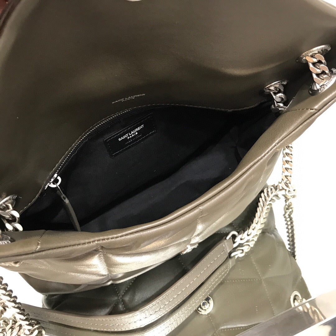 BOLSA PUFFER CINZA - 23 CM