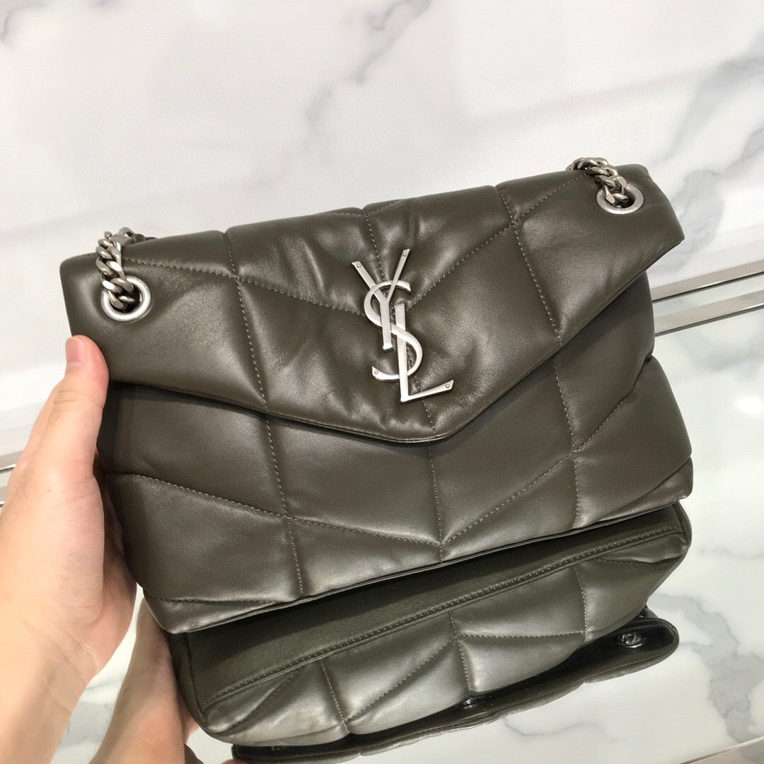 BOLSA PUFFER CINZA - 23 CM