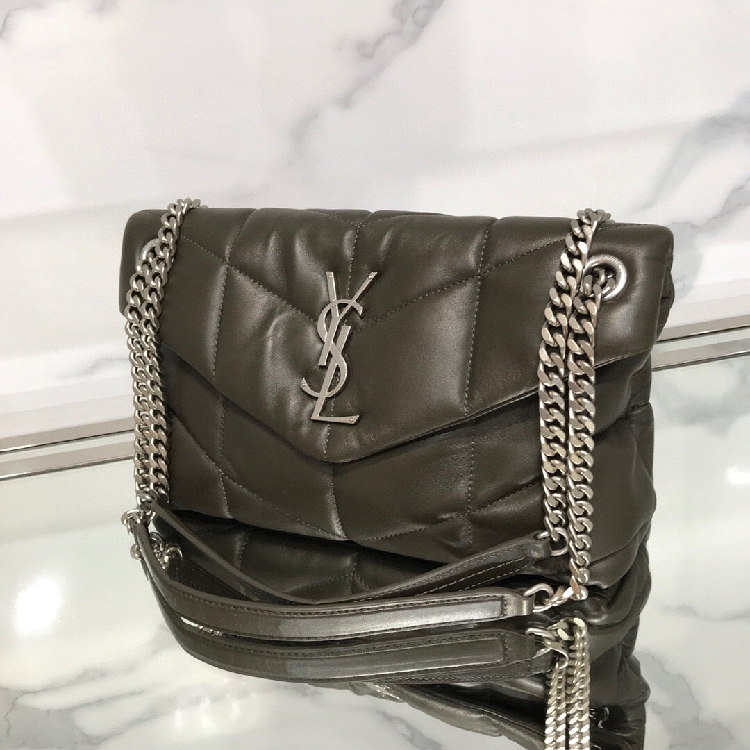 BOLSA PUFFER CINZA - 23 CM