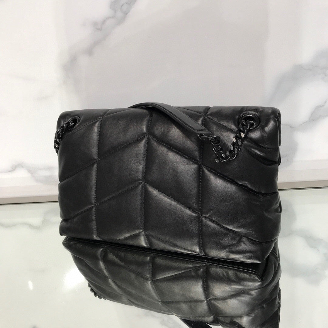 BOLSA PUFFER ALL BLACK - 23 CM