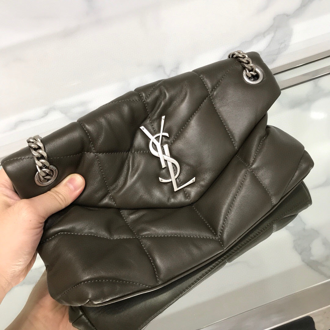 BOLSA PUFFER CINZA - 23 CM