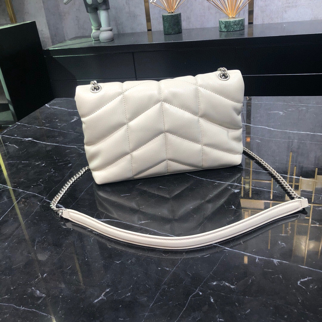 BOLSA PUFFER ALL WHITE - 23 CM