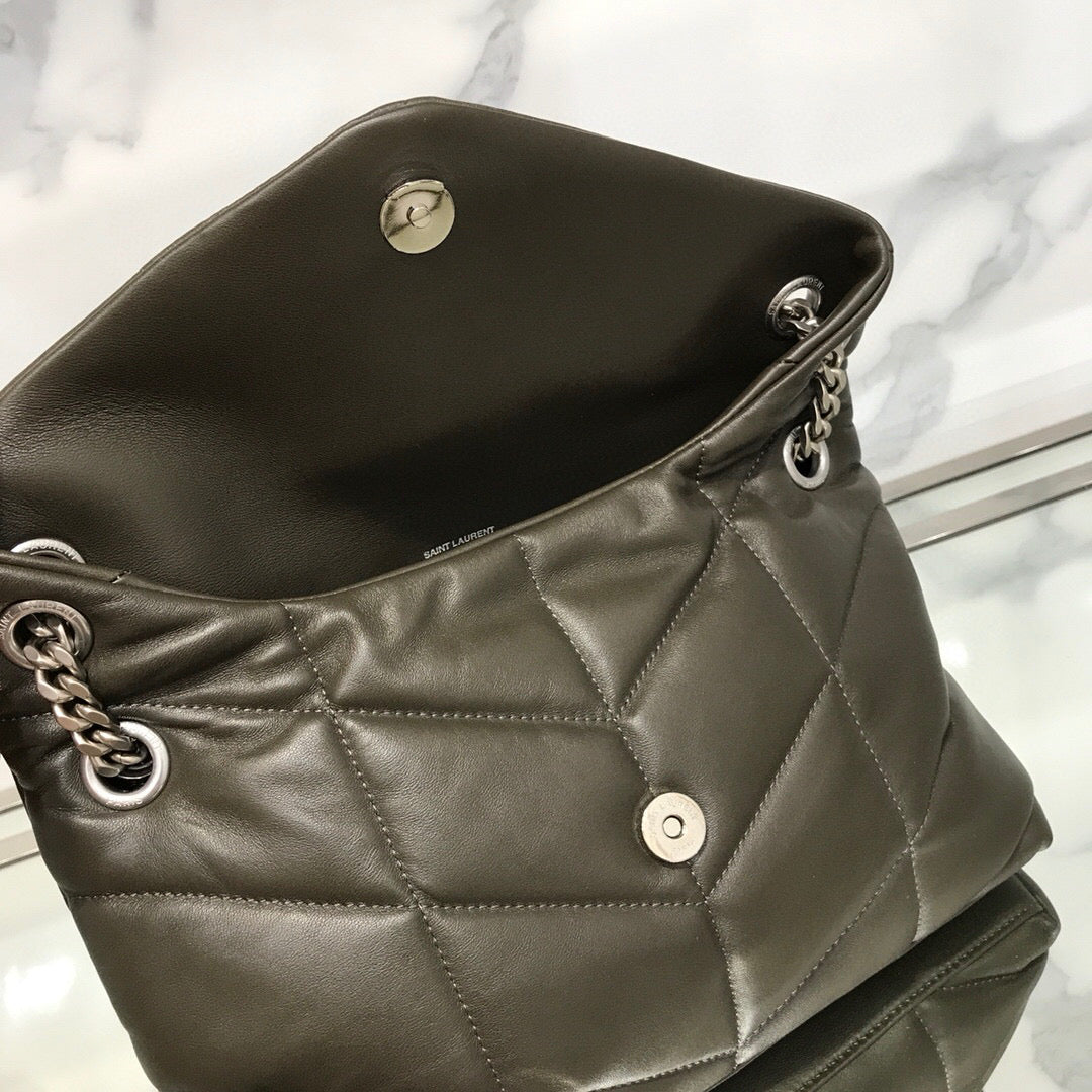 BOLSA PUFFER CINZA - 23 CM