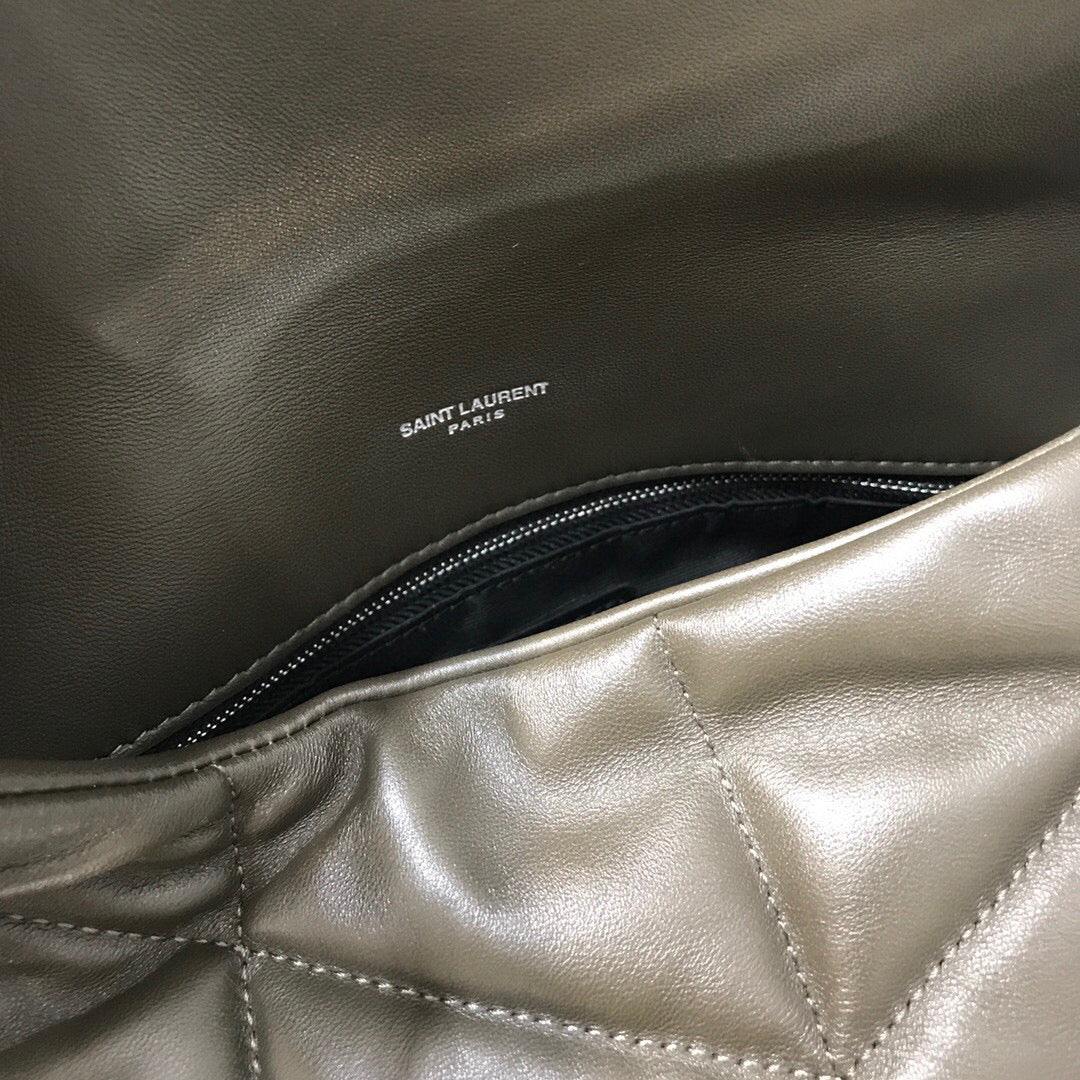 BOLSA PUFFER CINZA - 23 CM