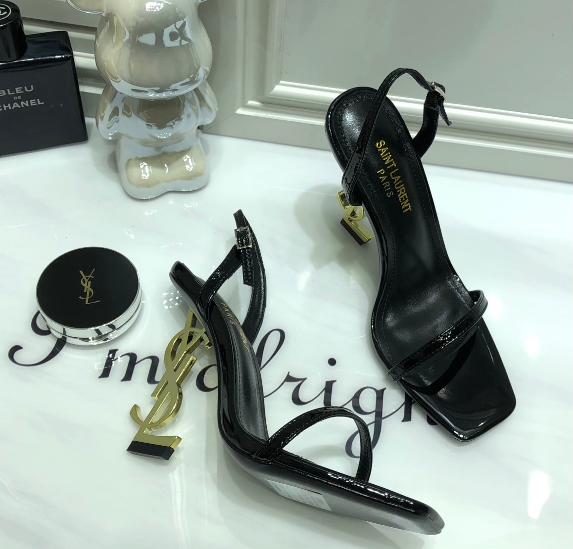 SANDÁLIA YSL DOURADO - 11 Cm