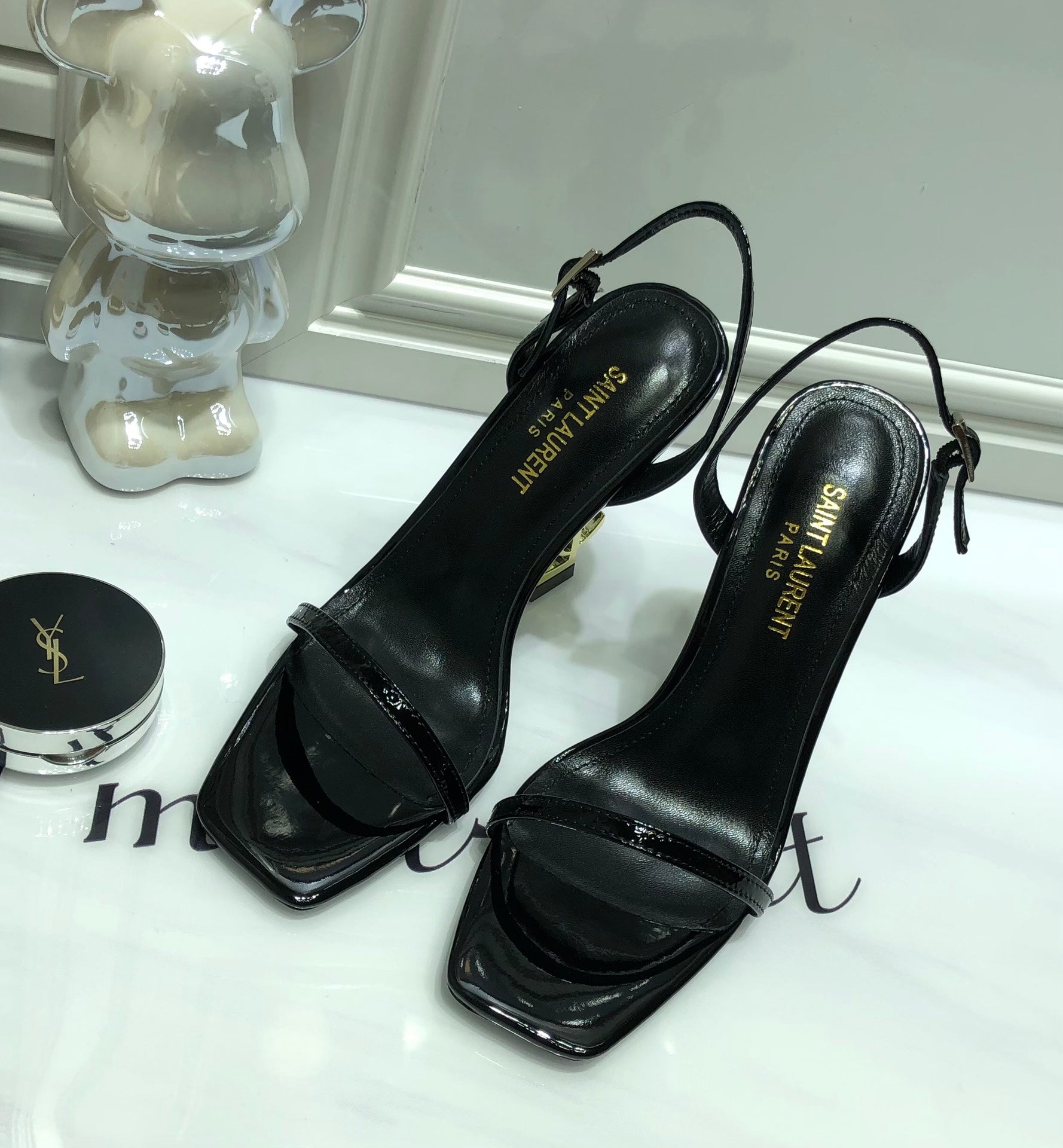 SANDÁLIA YSL DOURADO - 11 Cm