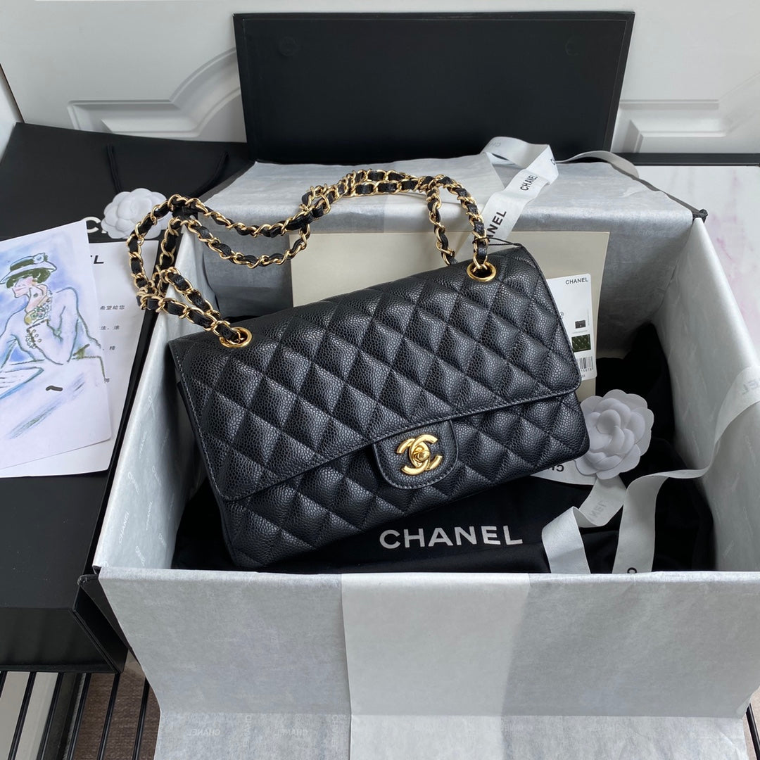 BOLSA CHANEL CAVIAR - DOURADA