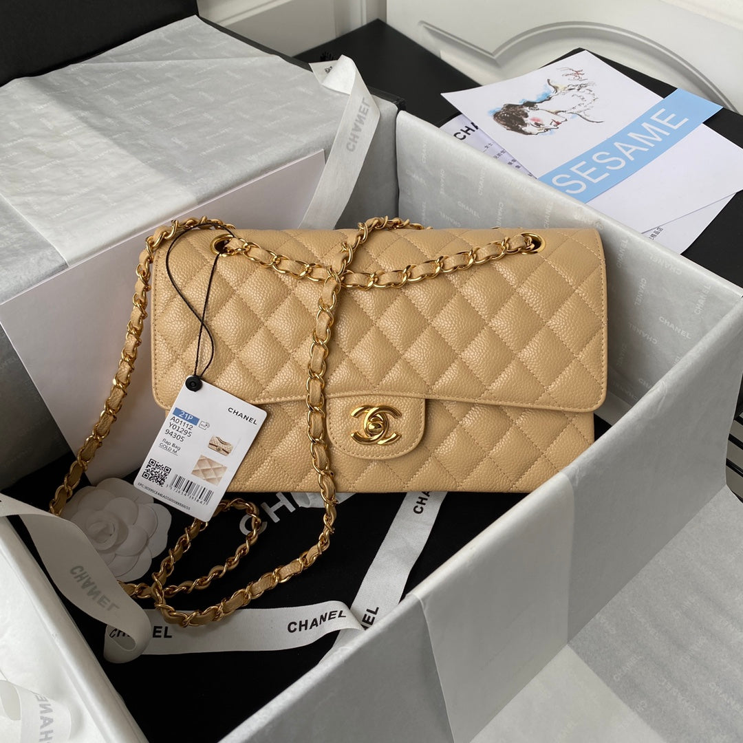 BOLSA CHANEL CAVIAR - DOURADA