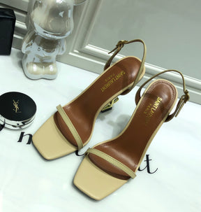 SANDÁLIA YSL BEGE - 11 Cm
