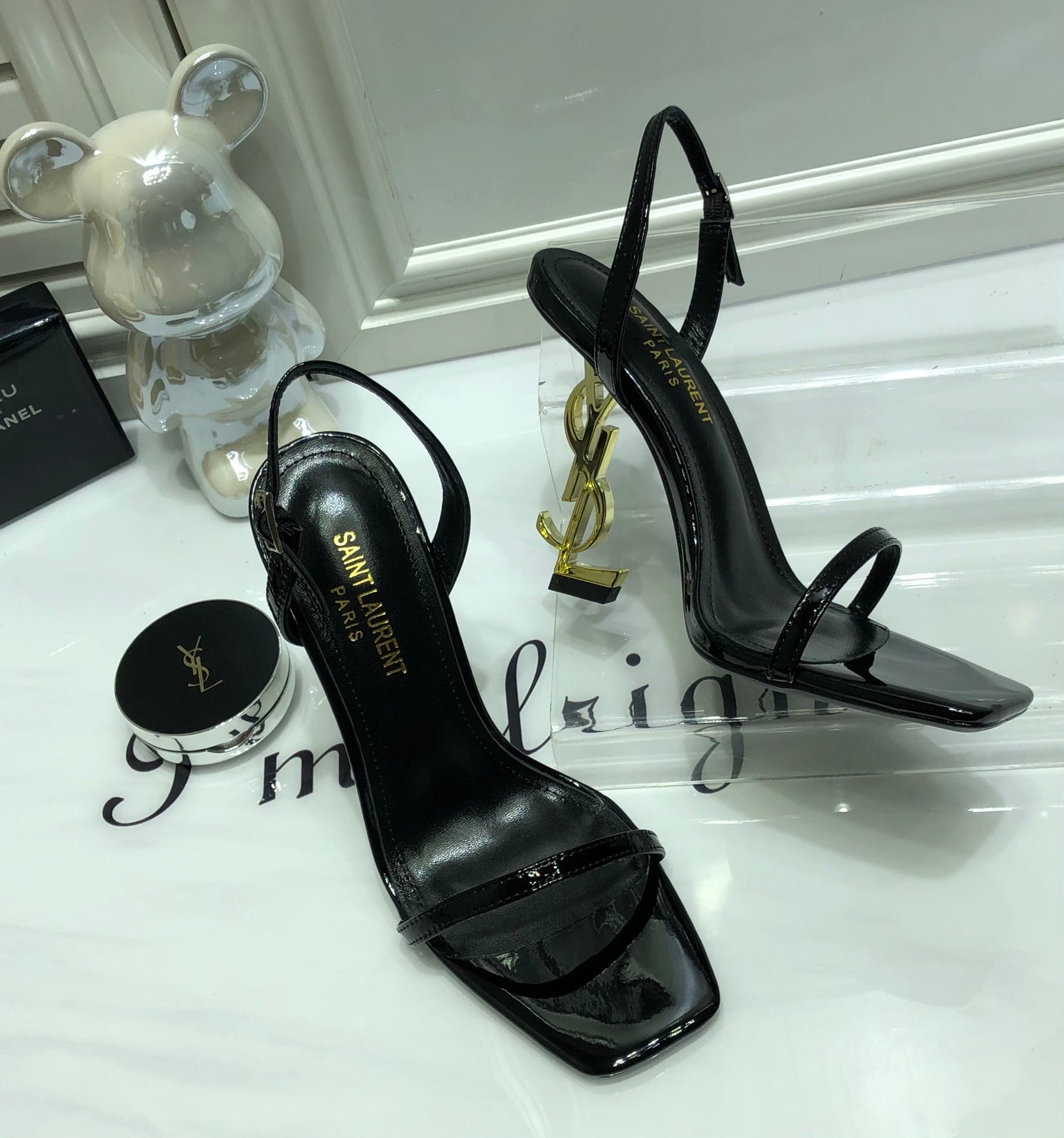 SANDÁLIA YSL DOURADO - 11 Cm
