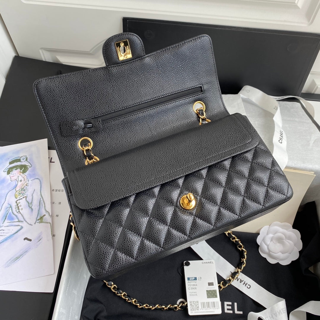BOLSA CHANEL CAVIAR - DOURADA